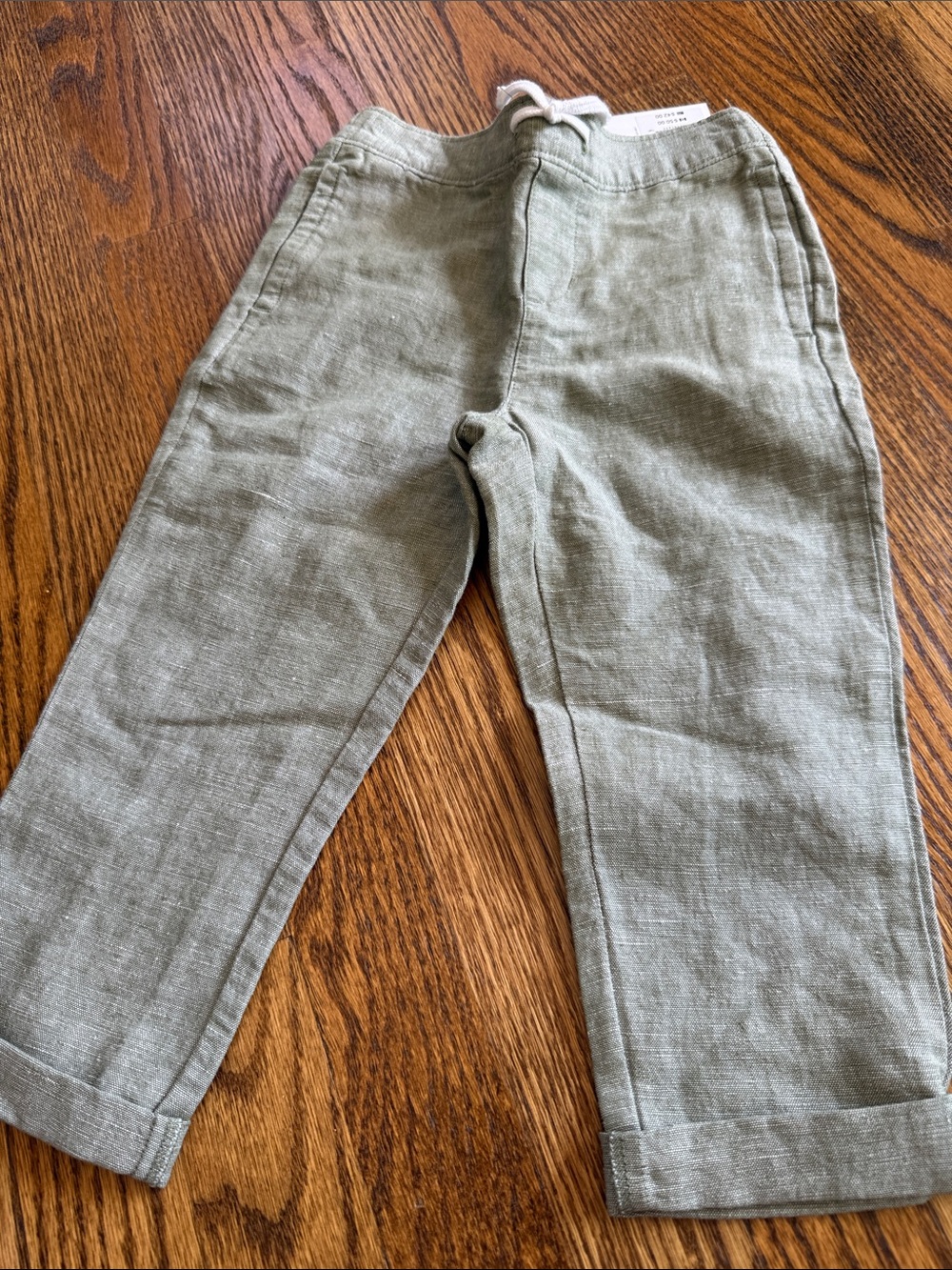 Janie and Jack Boys Sage Linen Blend Pants New 3t